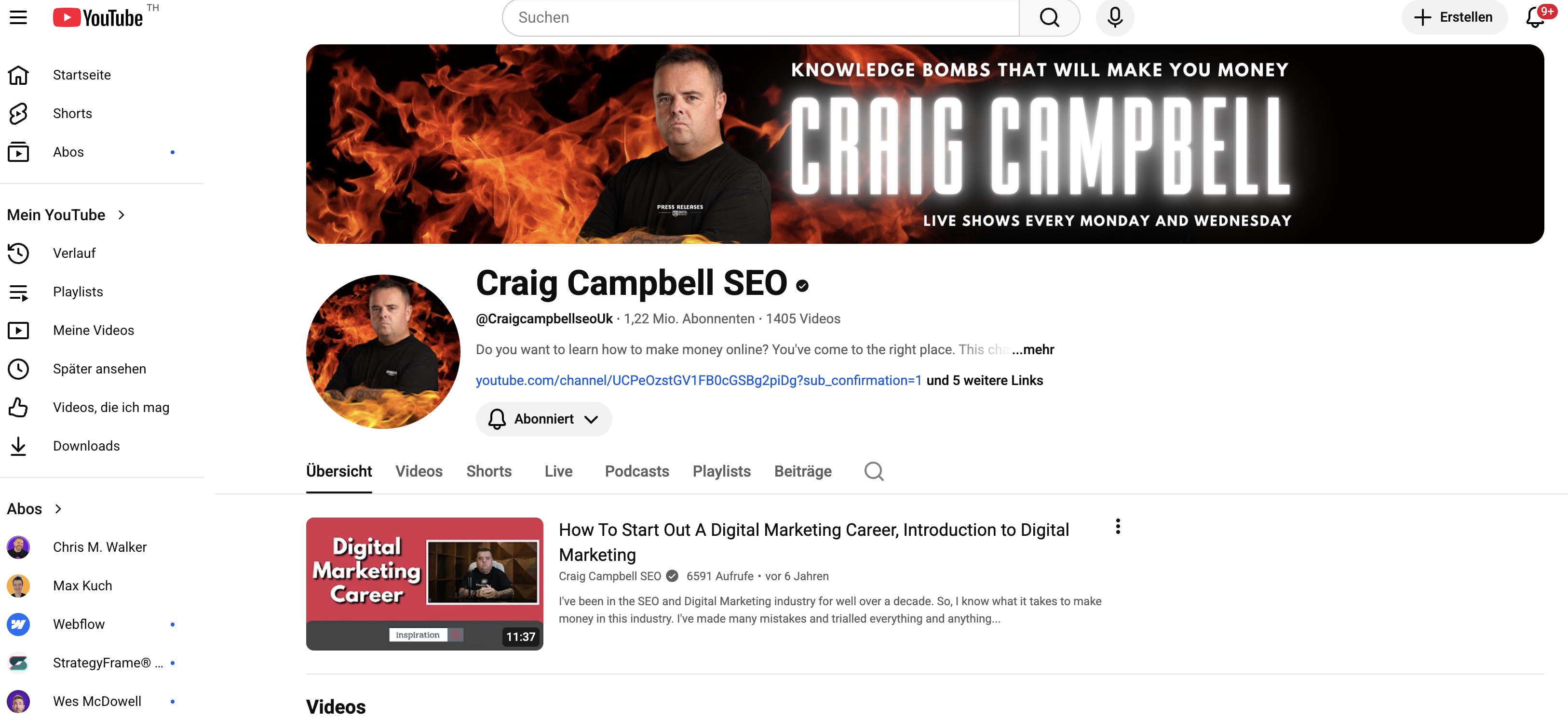 Craig Campbell SEO YoutTube